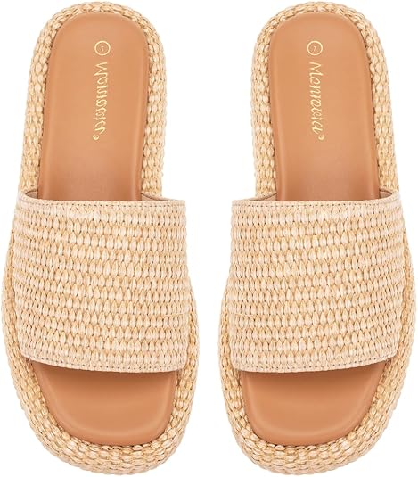 Monrovia Platform Sandals Women Raffia Wicker Espadrilles